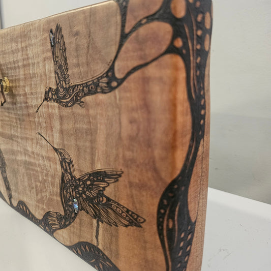 Hummingbirds - Maple Clock