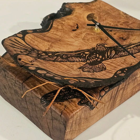 Eagle Steam Bent & Cedar Stitch - Maple Clock