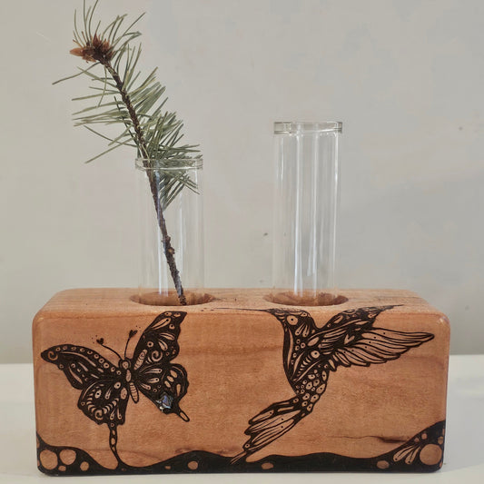 Arbutus Butterfly - Double HummingBud Vase