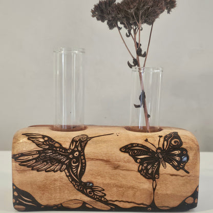 Maple Butterfly - Double HummingBud Vase