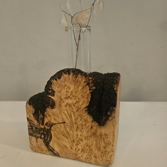 Yellow Cedar Burl - Single HummingBud Vase