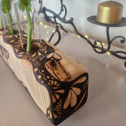 Quilted Maple Whale Bud Vase