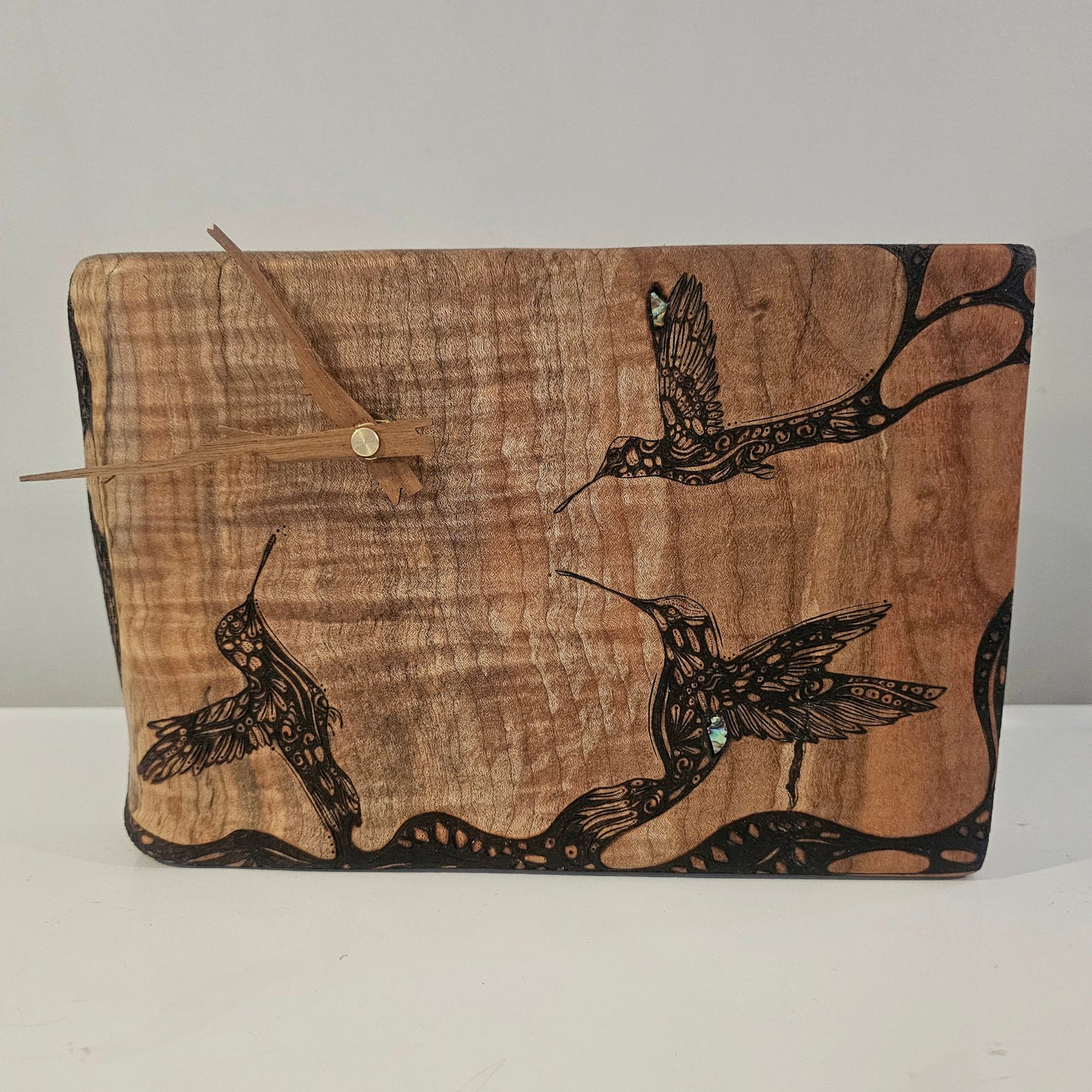 Hummingbirds - Maple Clock