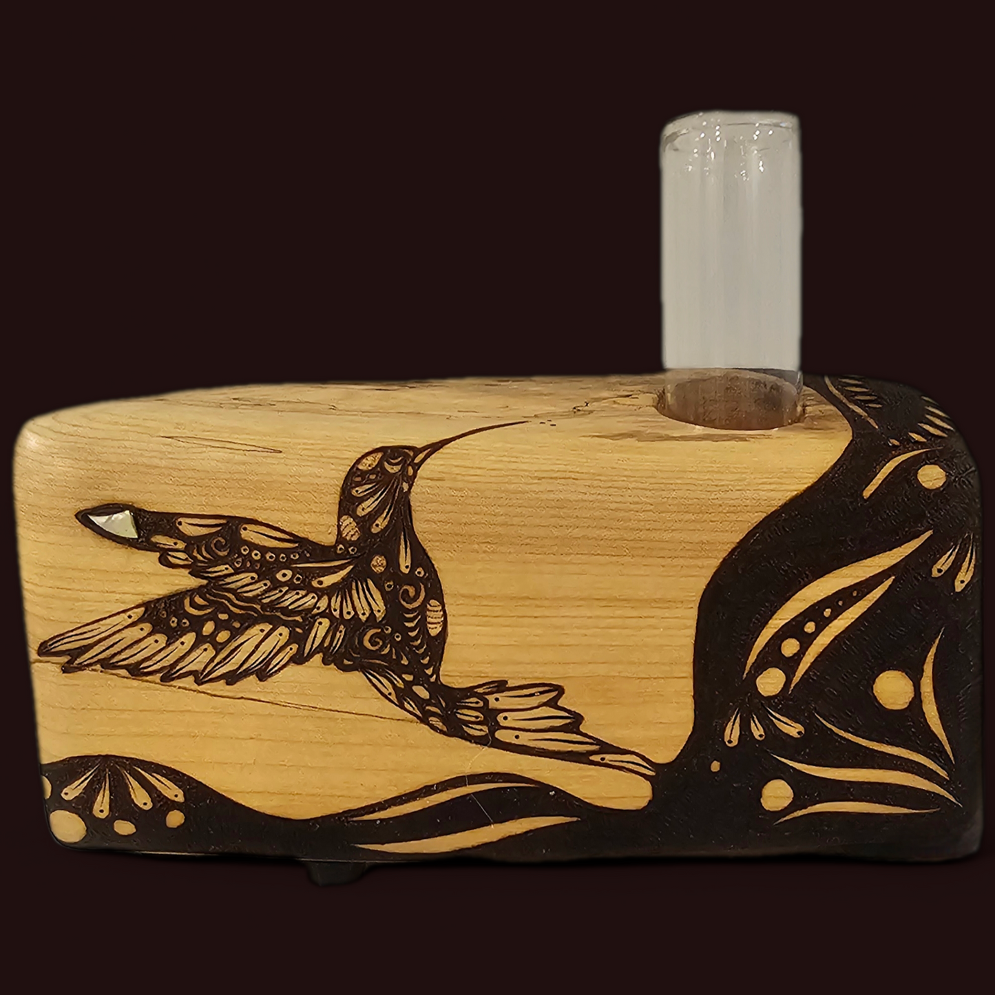Maple with Abalone - Single HummingBud Vase